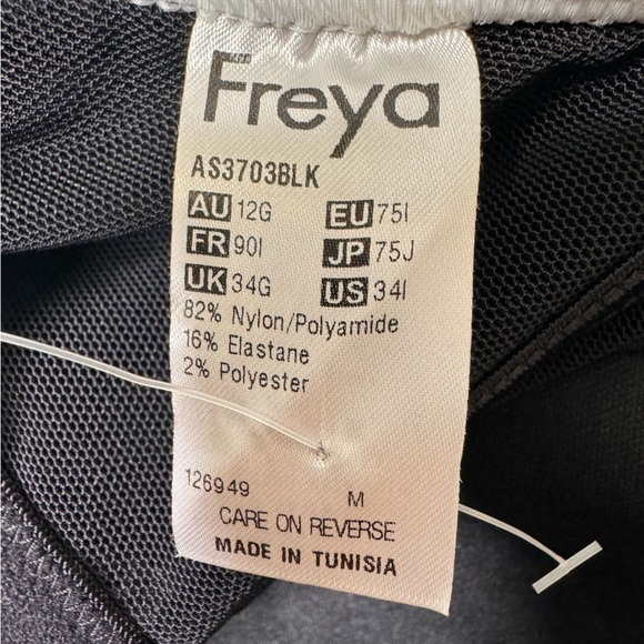 Freya Back To Black Tankini Top Underwired Padded Bikini - Black Size 34I - Picture 8 of 9